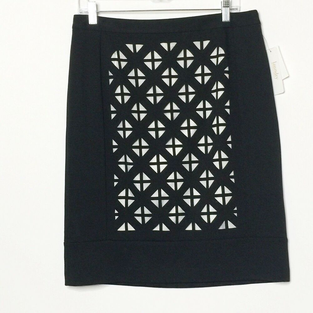 Laundry by Shelli Segal size 10 black skirt NEW!! Fully Lined